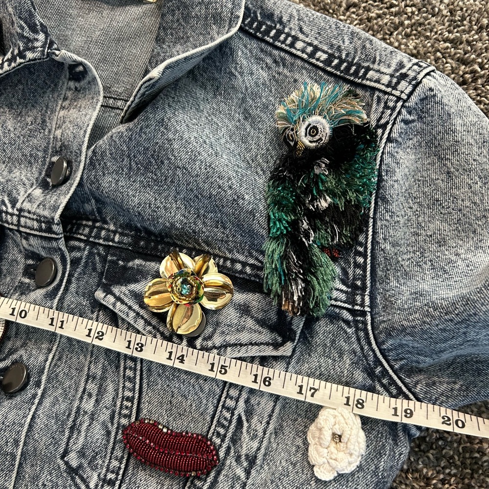 ALICE + OLIVIA EMBELLISHED DENIM JACKET SZ XS - Picture 10 of 13